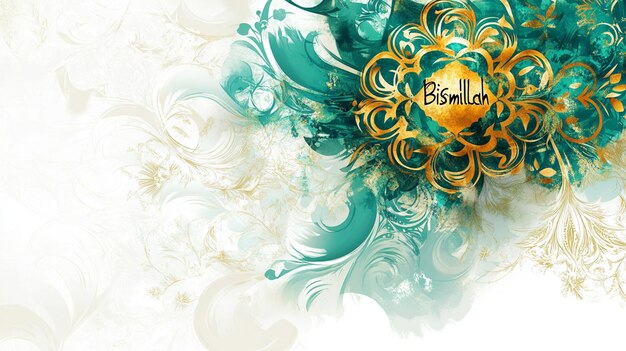 Photo a vibrant islamic background with a blend of traditional and modern patterns