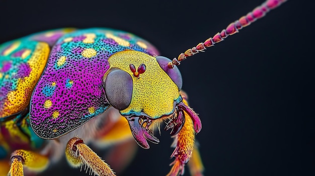 Photo vibrant jewel beetle closeup a colorful burst of natures beauty