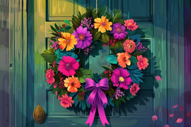 Vibrant Juneteenth Wreath on Door