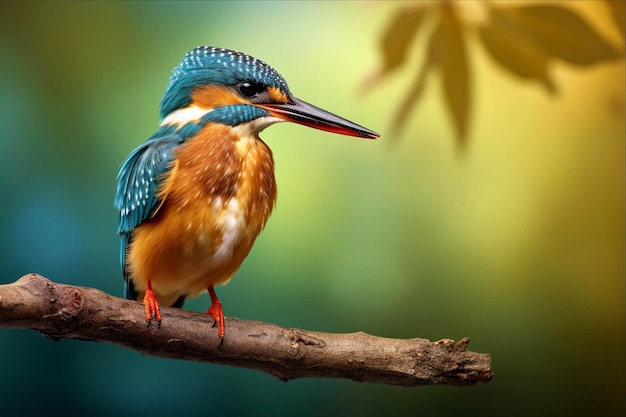 Vibrant Kingfisher Majesty A Halflength Portrait amidst Lush Green Bokeh Malaga Spain