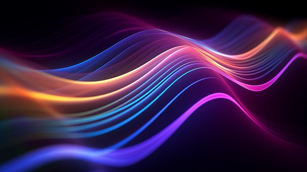 A vibrant light wave against a dark backdrop Generative ai