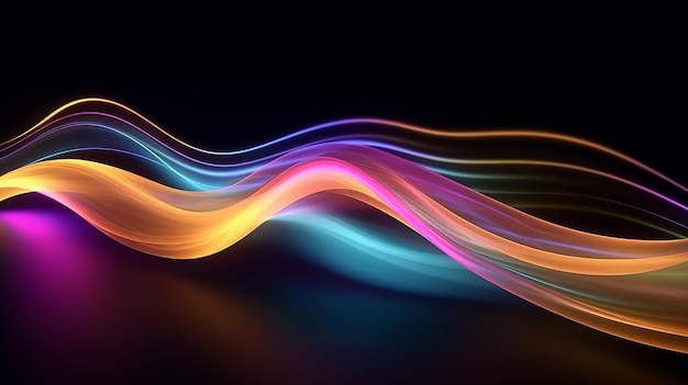 A vibrant light wave against a dark backdrop Generative ai