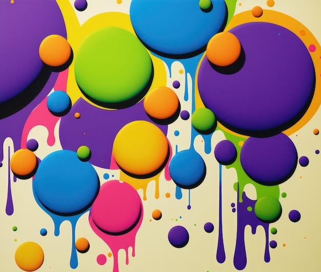 Vibrant liquid blob banner with colorful paint for design generative ai