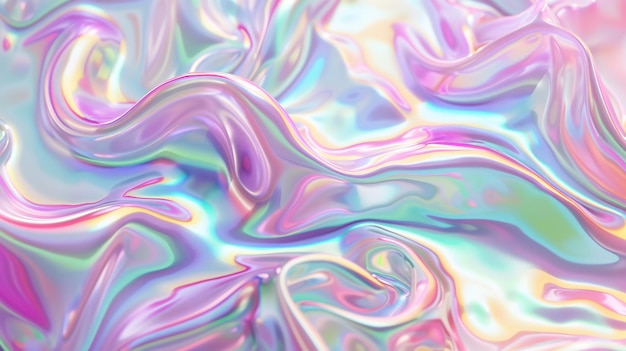 Vibrant Liquid Holographic Abstract 3D Background with Dynamic Motion