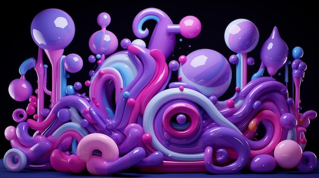 Vibrant liquid sculpture ai generated 3d rendering image