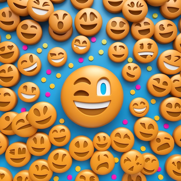 Photo vibrant and lively 3d emoji collection