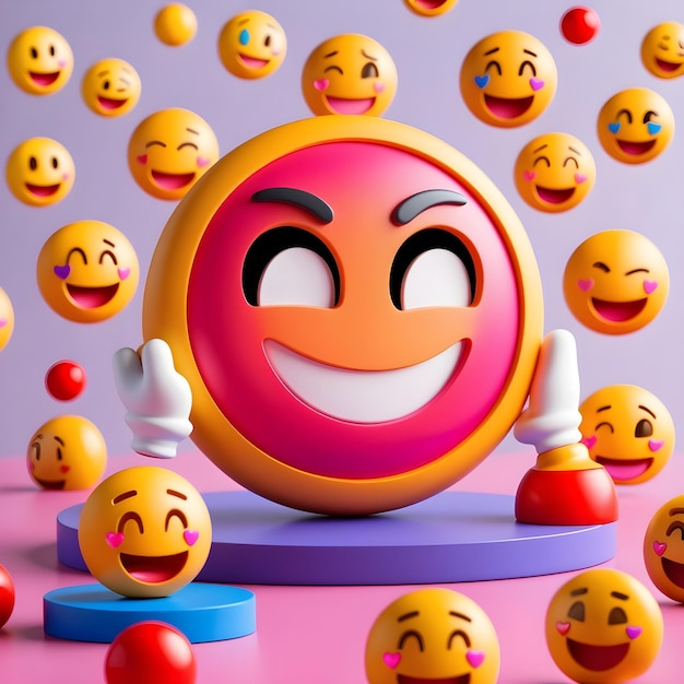 Photo vibrant and lively 3d emoji collection