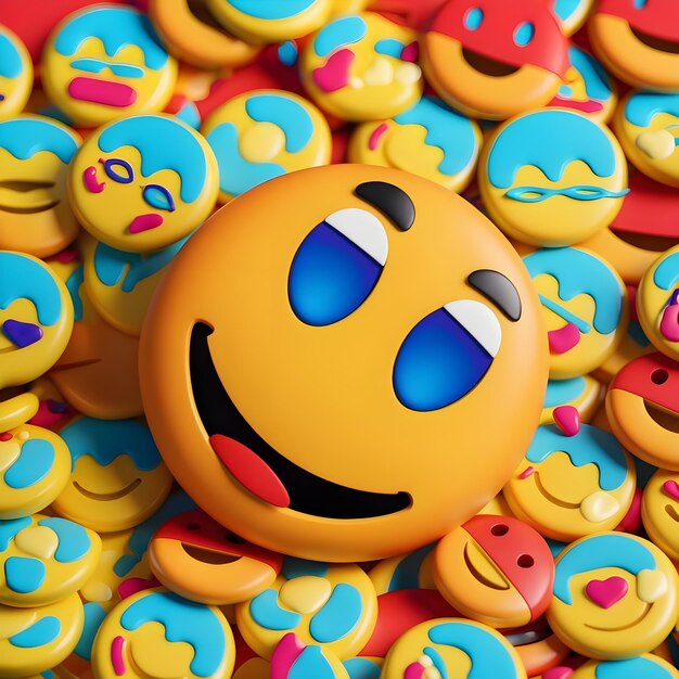 Photo vibrant and lively 3d emoji collection