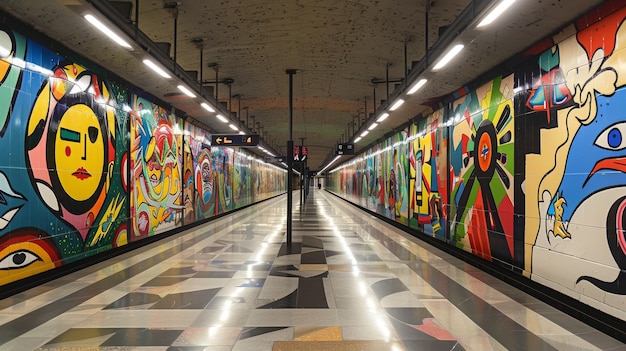 Vibrant Local Artist Murals in Subway Station Urban Art and Design for Public Spaces