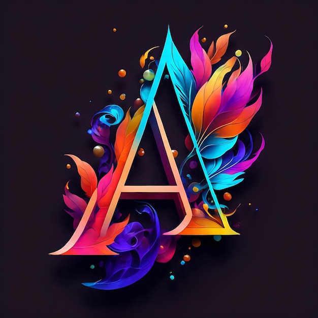 Vibrant logo design with letter A galaxy and Tshirt art featuring abstract splash art and trendy