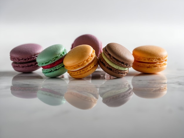 Vibrant macaron cookie with a shiny delicate crust