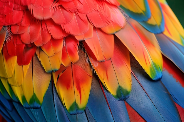 A Vibrant macaw tail a beauty in nature