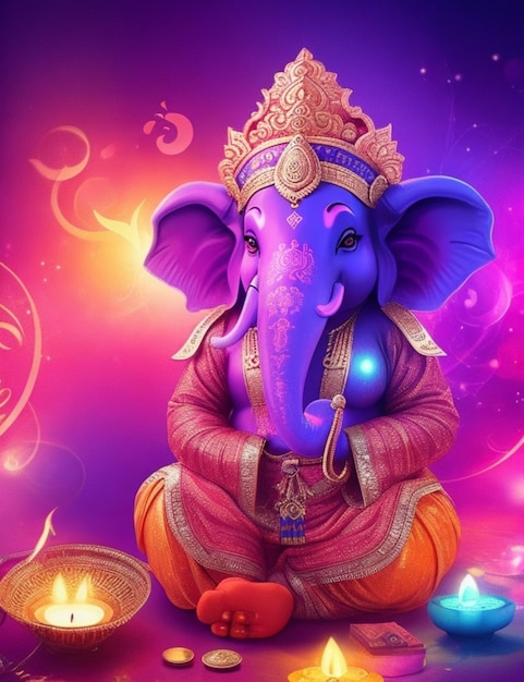 vibrant magic Ganesha Diwali banner