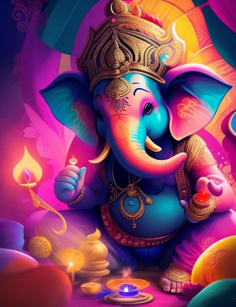 vibrant magic Ganesha Diwali banner