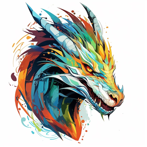 Vibrant Majesty An Artistic Dragon Portrait