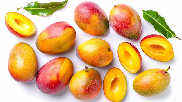 Vibrant Mango Assortment on Display on transparent background