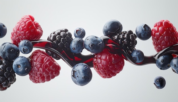 Photo vibrant mix of fresh berries perfect for highimpact branding and advertising