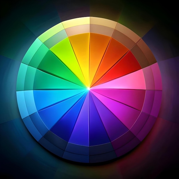 Photo a vibrant and modern 3d color wheel perfect for illustrating color theory design and creativity