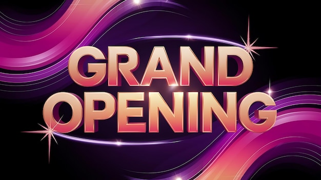 Photo vibrant modern 3d grand opening text effect