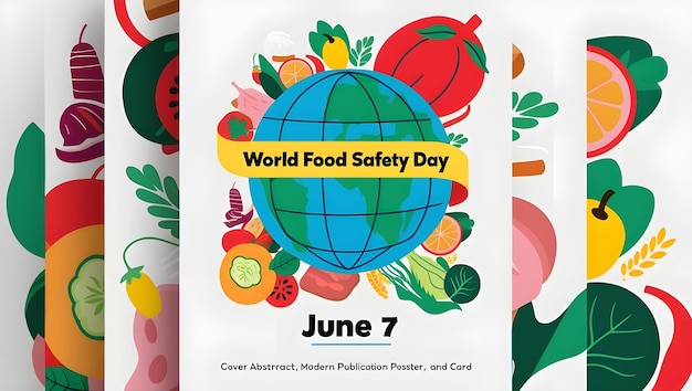 Photo a vibrant and modern flat design illustration for world food safety day on june 7