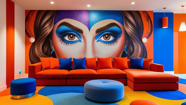 vibrant and modern living room