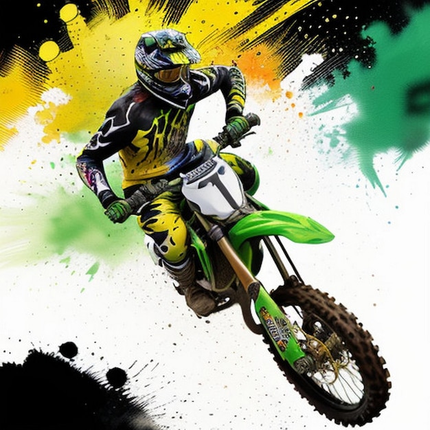 Vibrant Motocross Splash Art A HighOctane Masterpiece