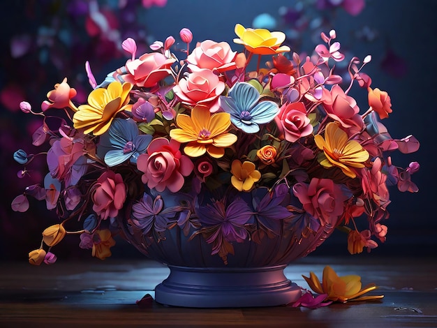 vibrant of a multiflower pot arrangement