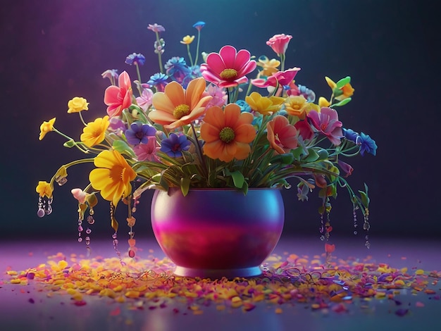 vibrant of a multiflower pot arrangement