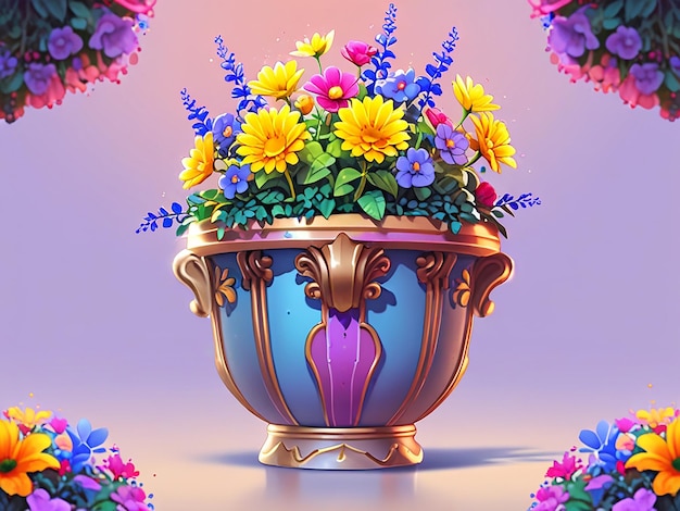 vibrant of a multiflower pot arrangement