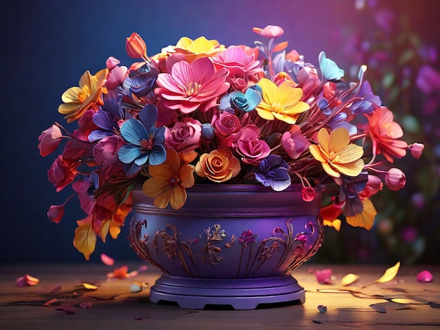 vibrant of a multiflower pot arrangement