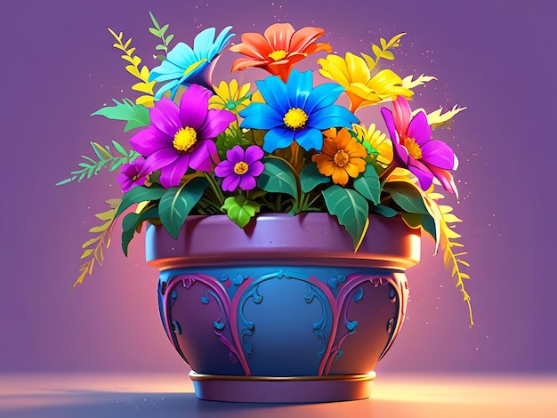 vibrant of a multiflower pot arrangement