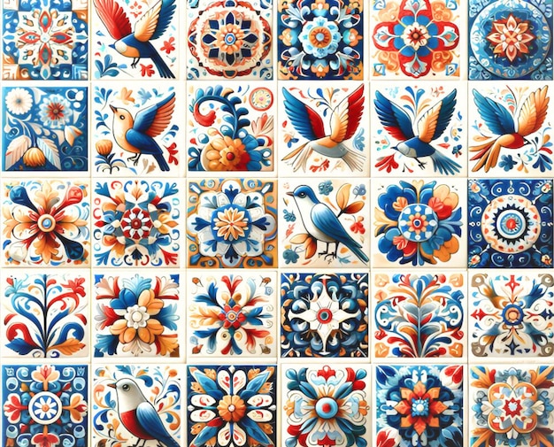 A Vibrant Mural of Mexican Culture Talavera Tiles