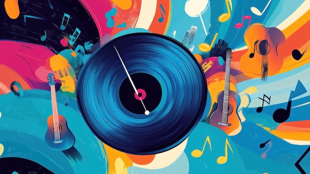 Photo vibrant music illustration