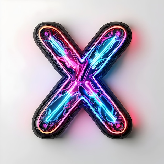 Photo vibrant neon 3d letter x with striking futuristic design and bold visual impact