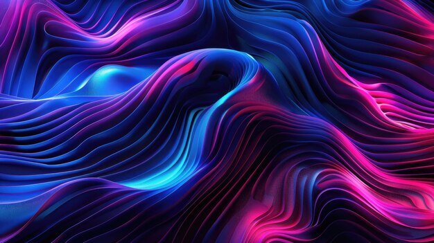 Vibrant neon fiber optic lines create an intriguing abstract texture