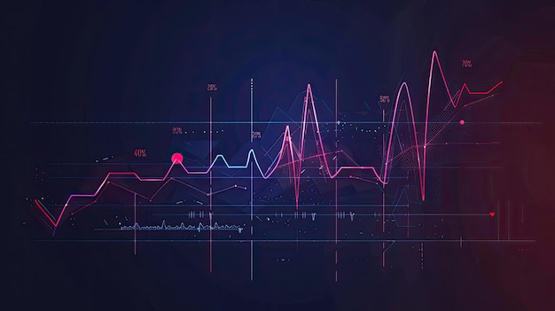 Vibrant neon heart symbol intertwined with an ECG heartbeat line on a starry digital background symbolizing health technology