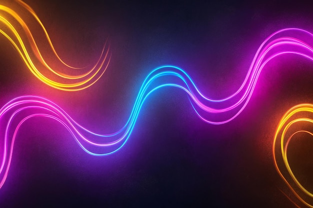 Photo vibrant neon purple and blue abstract light waves with futuristic fluid motion and luminous glow