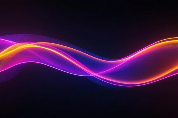 Photo vibrant neon purple and blue abstract light waves with futuristic fluid motion and luminous glow