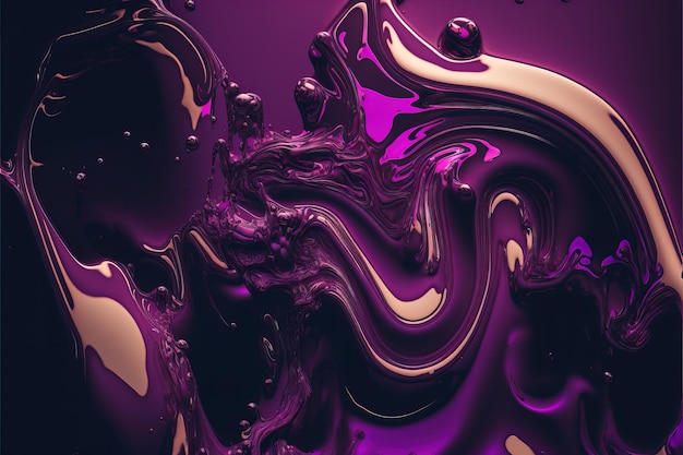 Vibrant neon purple liquid background AI Generative