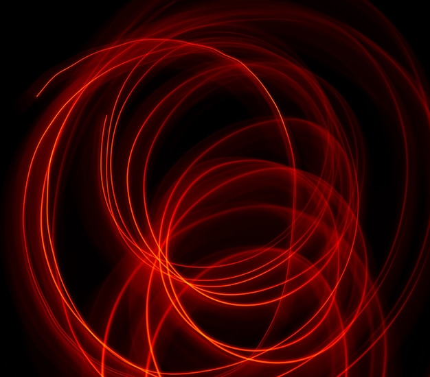 Vibrant neon red color in abstract swirls