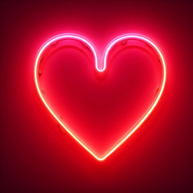 A vibrant neon sign in the shape of a heart perfect for adding a romantic touch to any space isola