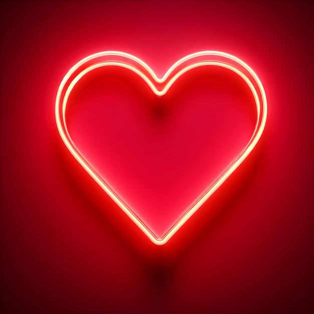 A vibrant neon sign in the shape of a heart perfect for adding a romantic touch to any space isola