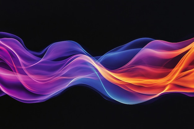 Photo vibrant neon waves and dynamic flowing lines in a colorful abstract gradient design with bright glow