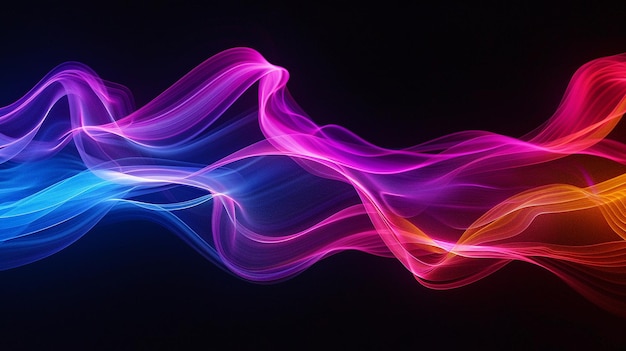 Vibrant neoncolored waves flowing with dynamic energy and innovation