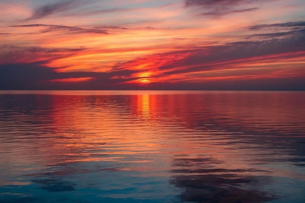 Vibrant Ocean Sunset Over Calm Waters