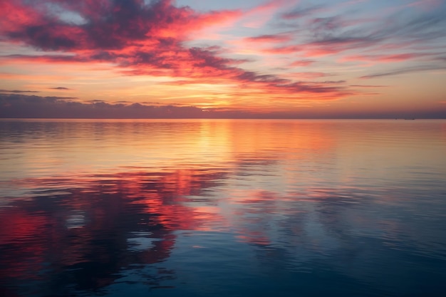 Vibrant Ocean Sunset Over Calm Waters