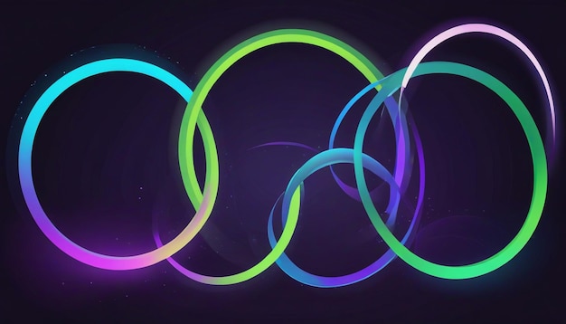 Vibrant Olympic Rings in Neon Colors Aesthetically Pleasing Artwork