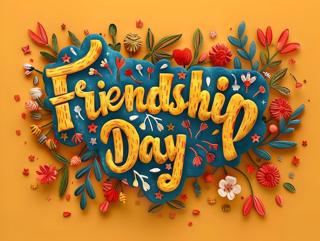 Vibrant Orange Banner with Friendship Day Text Message