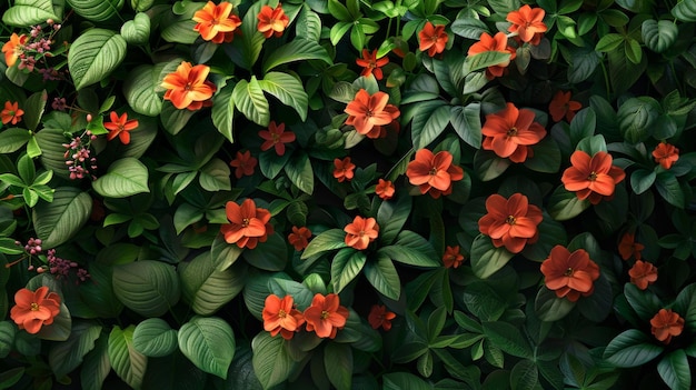 Vibrant Orange Flowers Amid Lush Green Foliage