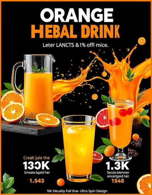 Vibrant Orange Herbal Drink Promo Energize Your Day